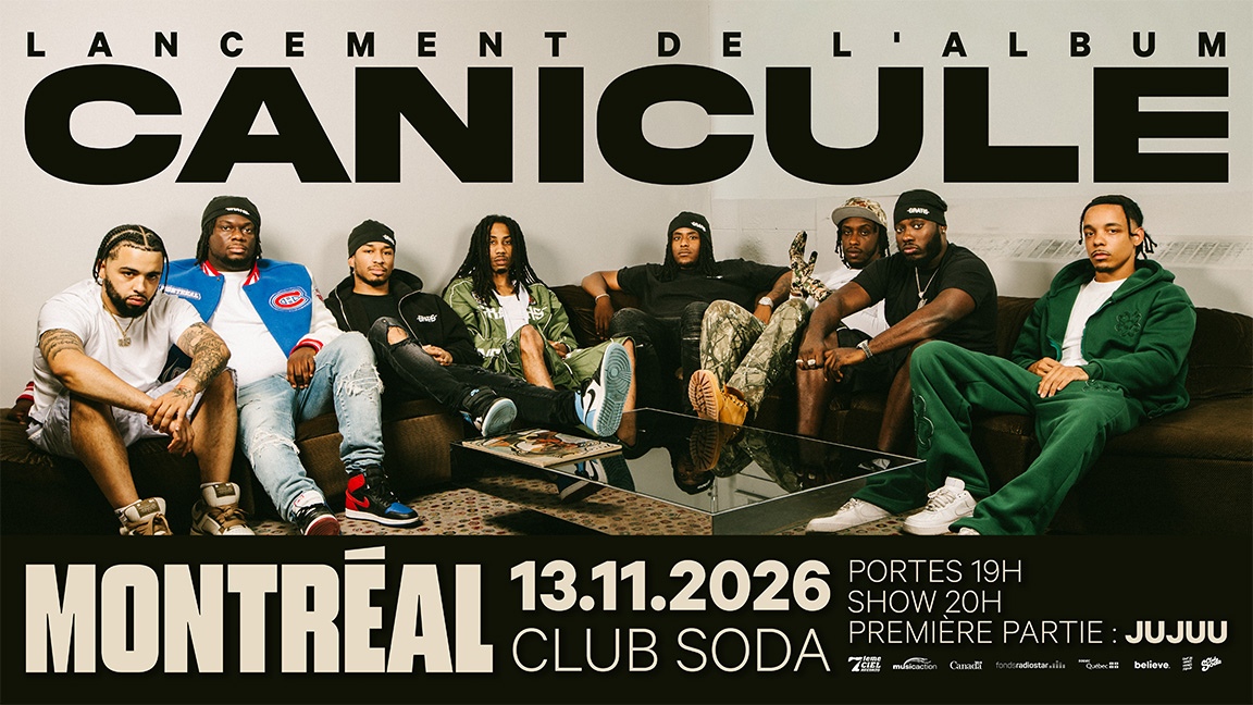 FLYER SHOW LANCEMENT CANICULE MONTREAL 13 NOVEMBRE2026 LEPOINTDEVENTE